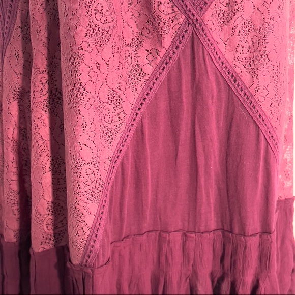 Free People Wine Angel Crochet Lace Mini Boho Cocktail Dress OB479564 M - Picture 7 of 16